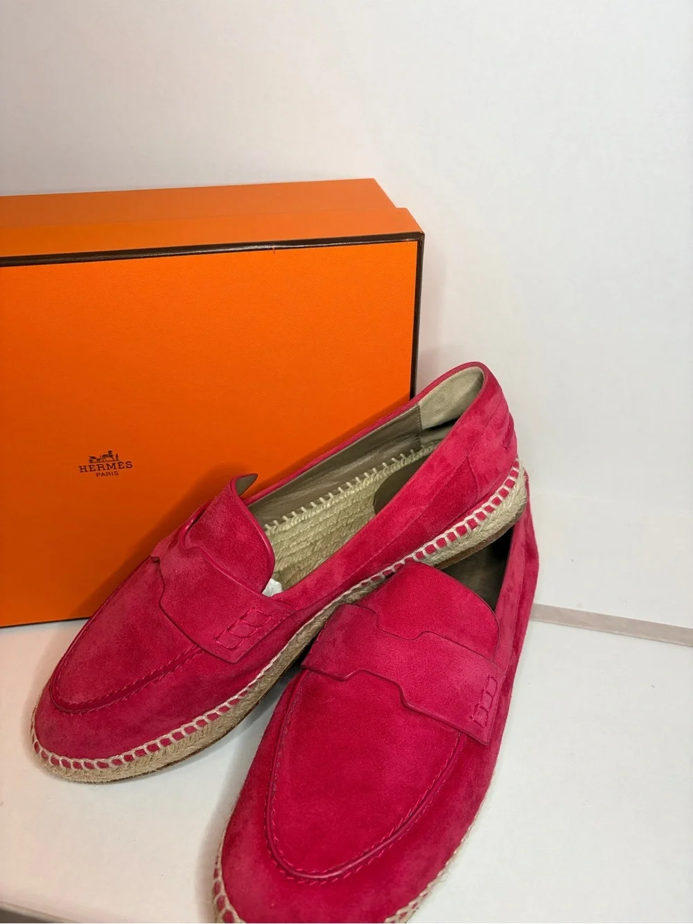 Women’s Red Suede Espadrille Loafers